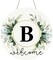 Monogram Letter B Wreaths for Front Door Wreath Wooden Welcome Sign